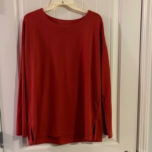 Banana Republic Long-Sleeve Crew Top in Deep Red